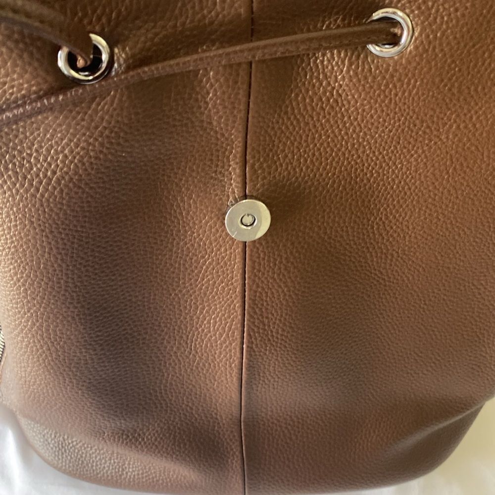 Elegant Dark Chocolate Brown Leather Backpack - Picture 8 of 9